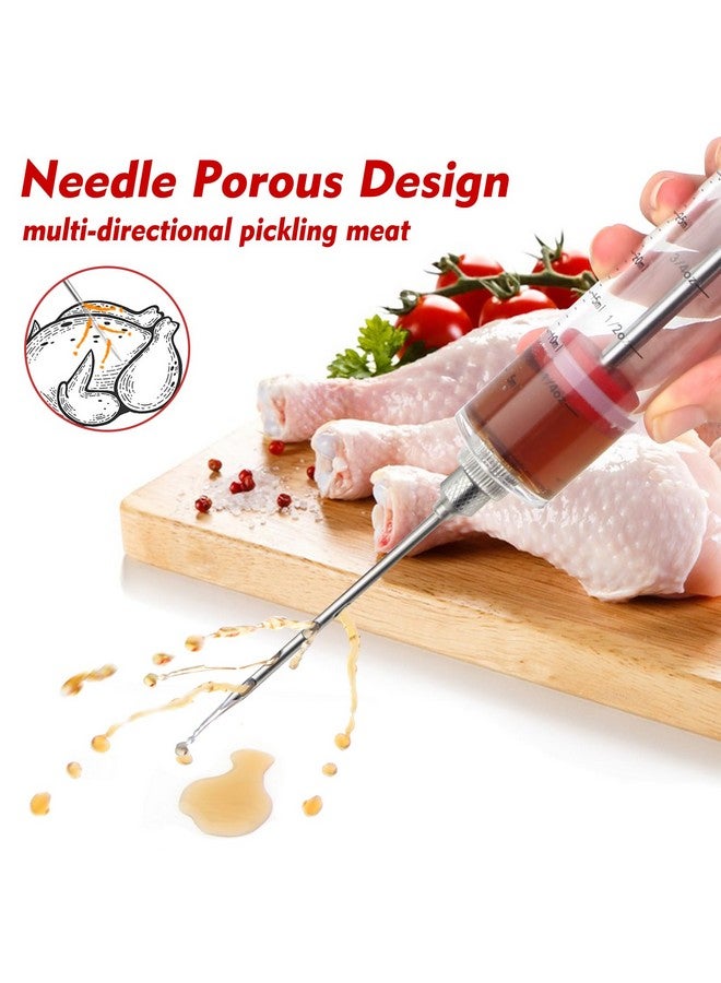 GRILL BUMP TGE-V 1-oz Plastic BBQ Marinade Injector Kit, Turkey Injector Syringe (3 Stainless Steel Meat Needles + 3 Replacement O Rings + 1 Cleaning Brush) for Smoked BBQ Grill - Image 2