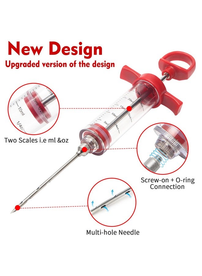 GRILL BUMP TGE-V 1-oz Plastic BBQ Marinade Injector Kit, Turkey Injector Syringe (3 Stainless Steel Meat Needles + 3 Replacement O Rings + 1 Cleaning Brush) for Smoked BBQ Grill - Image 3