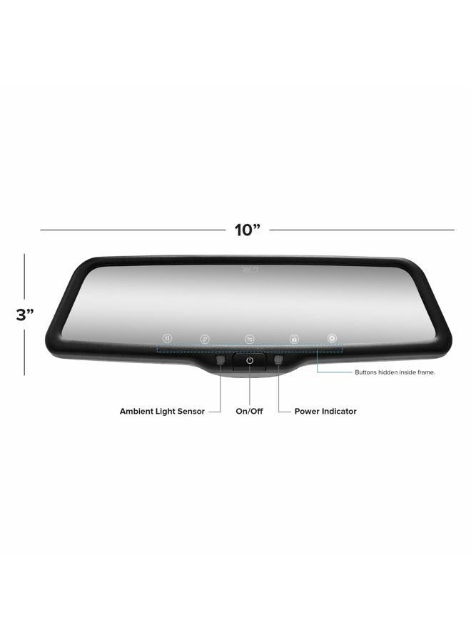 Master Tailgaters 10" OEM Rear View Mirror Dash Cam with 10" LCD Screen | Rearview Universal Fit | 1080p 30fps HD DVR | Dual Way Video Recorder with WiFi | Anti Glare | 1080p Backup Camera Included - Image 3