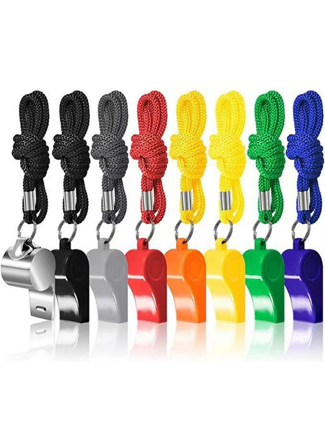 Plastic Whistle Outdoor Training Sports Referee Whistle Professional Neck Hanging Whistle High Quality ABS 8 packs - Image 1