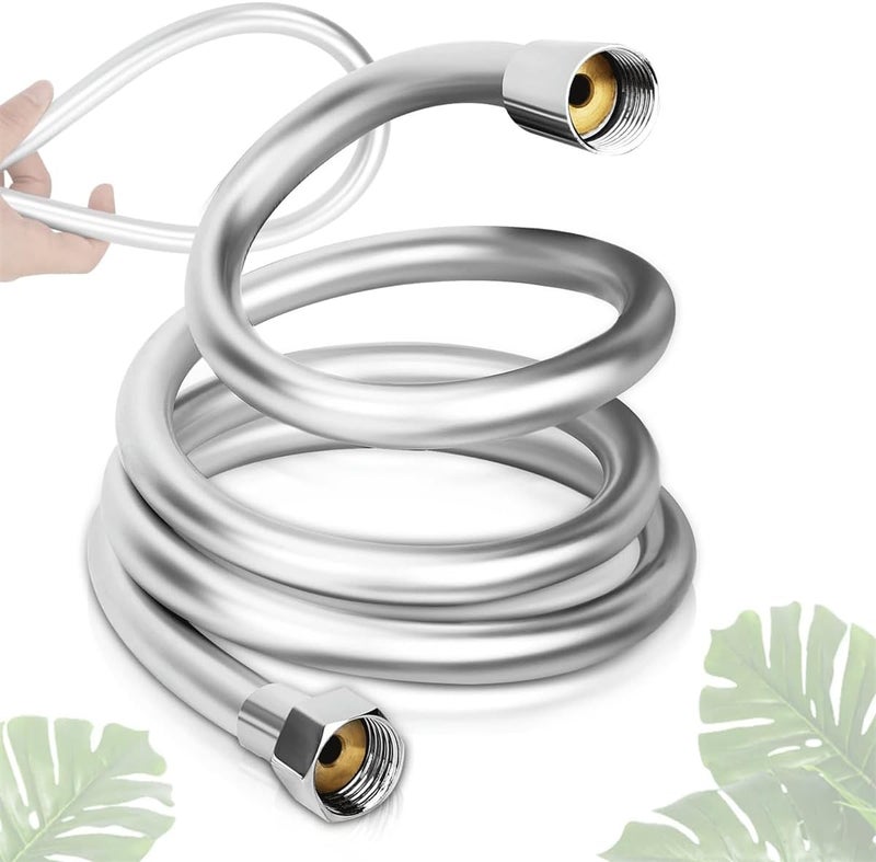 Excefore Chrome Shower Hose Replacement, Universal G1/2 PVC Shower Hose for Anti-Kink, Anti-Explosion, and Leakproof Bath Taps, 1.5m - Image 1