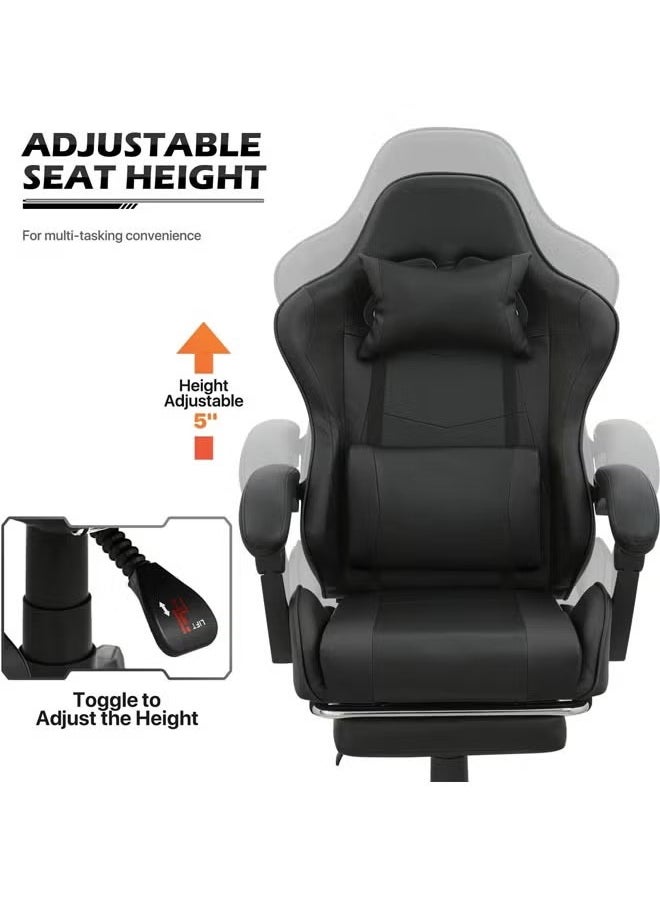 Cady One - 2 in 1 Adjustable Gaming Chair with Cushion, Headrest, Desk and Computer Table L Shaped Easy to Assemble - Image 1