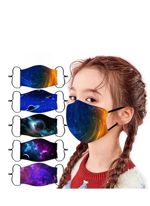 Five kid masks, reusable