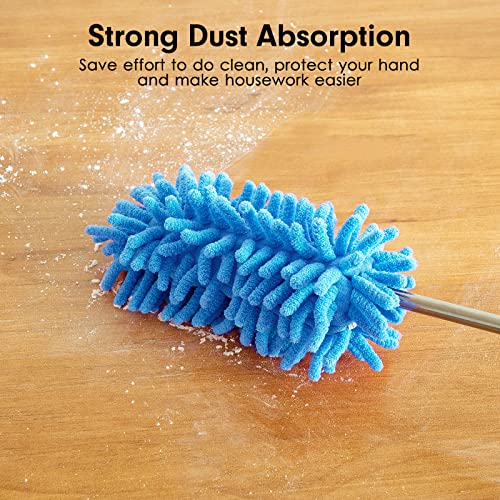 Tukuos Microfiber Duster for Cleaning, Tukuos Hand Washable Dusters with 2pcs Replaceable Microfiber Head, Extendable Pole, Detachable Cleaning Brush Tool for Office, Car, Window, Furniture, Ceiling Fan - Image 3