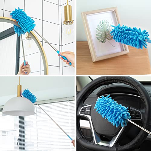 Tukuos Microfiber Duster for Cleaning, Tukuos Hand Washable Dusters with 2pcs Replaceable Microfiber Head, Extendable Pole, Detachable Cleaning Brush Tool for Office, Car, Window, Furniture, Ceiling Fan - Image 4