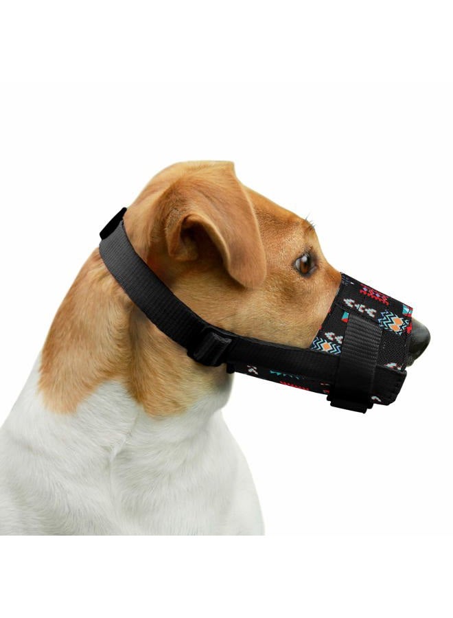 CollarDirect Dog Muzzle - Adjustable Soft Breathable Tribal Nylon Dog Mouth Guard Cover for Small, Medium and Large Dogs, Anti Chewing, Barking & Biting (Pattern 2; S) - Image 5