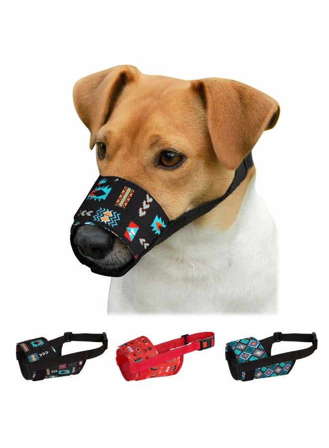 CollarDirect Dog Muzzle - Adjustable Soft Breathable Tribal Nylon Dog Mouth Guard Cover for Small, Medium and Large Dogs, Anti Chewing, Barking & Biting (Pattern 2; S) - Image 1
