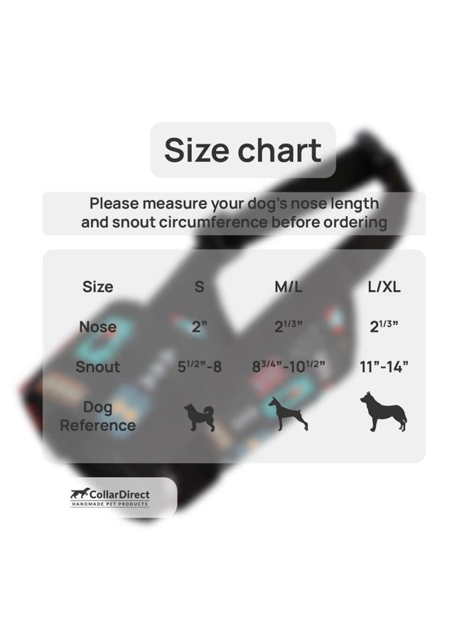 CollarDirect Dog Muzzle - Adjustable Soft Breathable Tribal Nylon Dog Mouth Guard Cover for Small, Medium and Large Dogs, Anti Chewing, Barking & Biting (Pattern 2; S) - Image 2