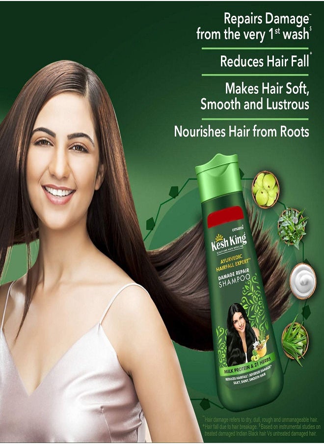 Kesh King Damage Repair Shampoo With Milk Protein And 21 Ayurvedic Herbs 340ml  - Image 5