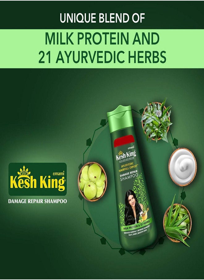 Kesh King Damage Repair Shampoo With Milk Protein And 21 Ayurvedic Herbs 340ml  - Image 3