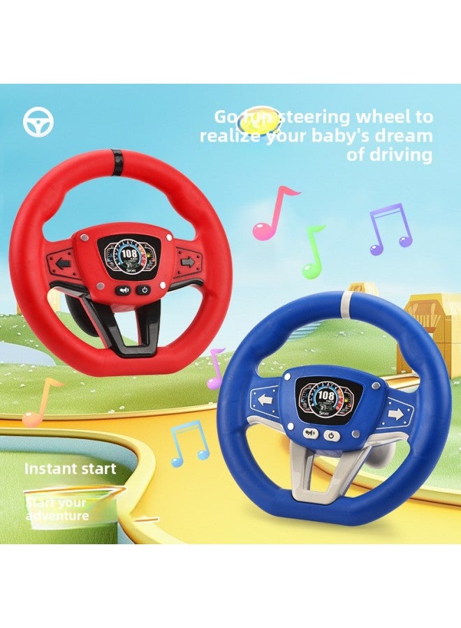 Loquat Children's Puzzle Simulation Racing Steering Wheel 360 Degree Rotation Simulation Driving Traffic Knowledge Sound Effect Strong Suction Cup-Color:Red Model (bag) - Image 2