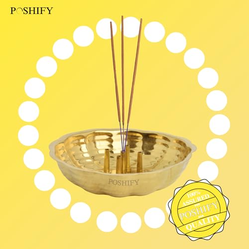 POSHIFY Agardan Plate - Elegant Handcrafted Brass Agardan Plate for Incense Sticks, Puja, and Meditation - Traditional Indian Design for Home Decor - 350 - Image 5