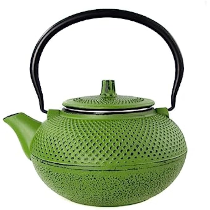 إبريق شاي من الحديد الزهر سعة 15 لترًا باللون الأخضر