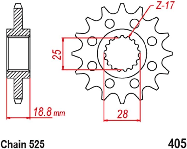 Wivplex 525 20T Motorcycle Front Sprocket Pinion - Image 2
