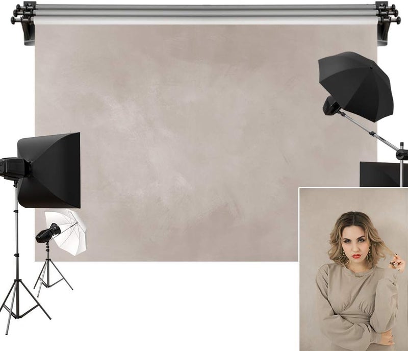 Kate 7x5ft Khaki Retro Solid Nude Background Photography Backdrop - Image 1