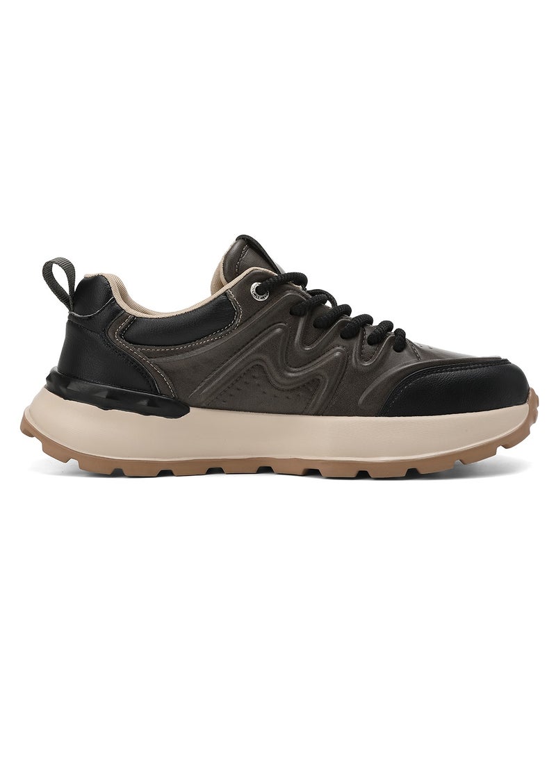 Sky View SKY VIEW Men Fashion Casual Shoes Mid Top Wide Hiking Sneakers Non-Slip Trekking Walking Shoes Running Shoes for Men with Arch Support  - Image 2
