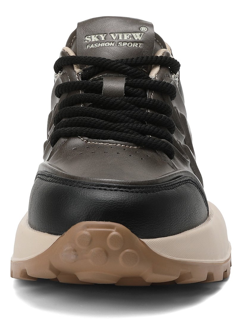 Sky View SKY VIEW Men Fashion Casual Shoes Mid Top Wide Hiking Sneakers Non-Slip Trekking Walking Shoes Running Shoes for Men with Arch Support  - Image 3