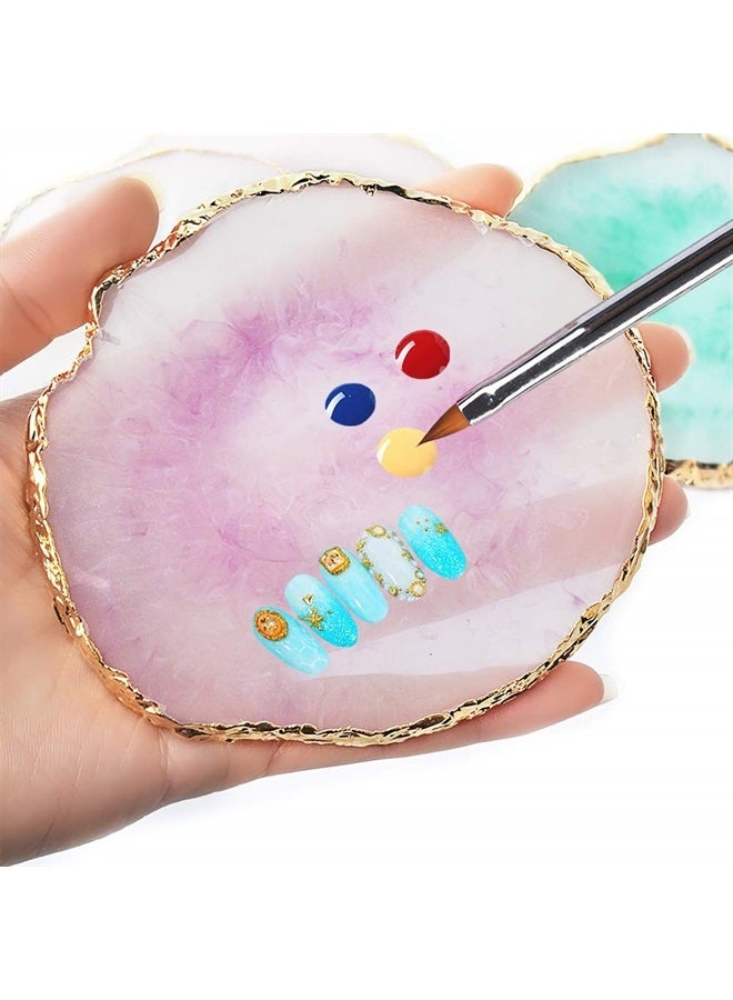 AUOCATTAIL 21 Pcs Nail Art Brushes Nail Art Tool Set Resin Palette Nail Art Painting Mixed Color 2 Way Acrylic Silicone Carving Pen Dotting Pen Tool Manicure Kit DIY Makeup Display Board for Home Salon, Pink - Image 1