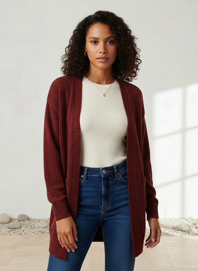 2Xtremz 2Xtremz Longline Open Front Chenille Cardigan