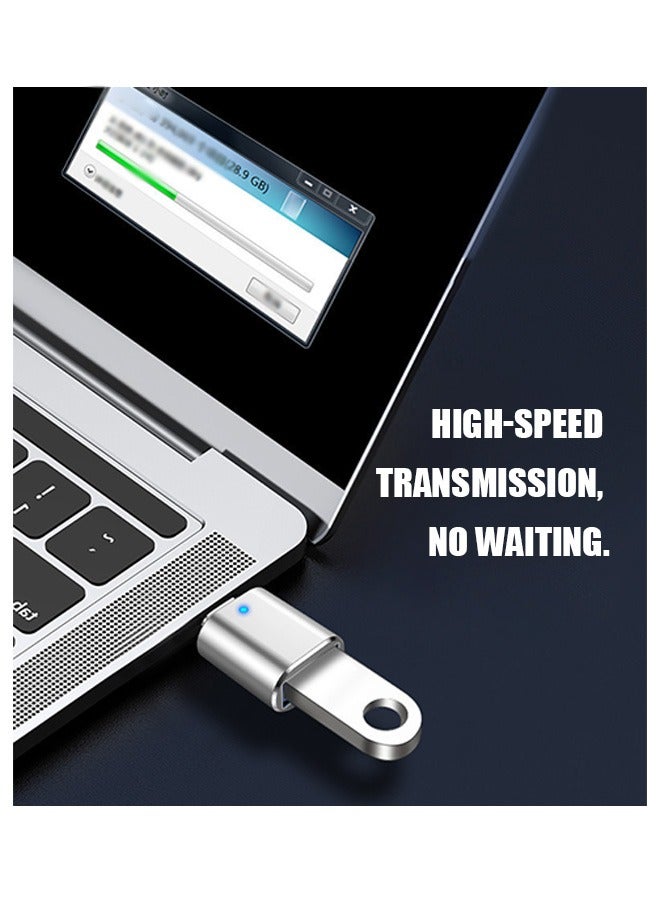 USB C to USB Adapter U Disk, Metal scrub shell USB C Male to USB 3.0 Female Adapter OTG Converter, Compatible with Apple MacBook Pro Mac Book iPad and More Type-C Devices (Silver) - Image 5