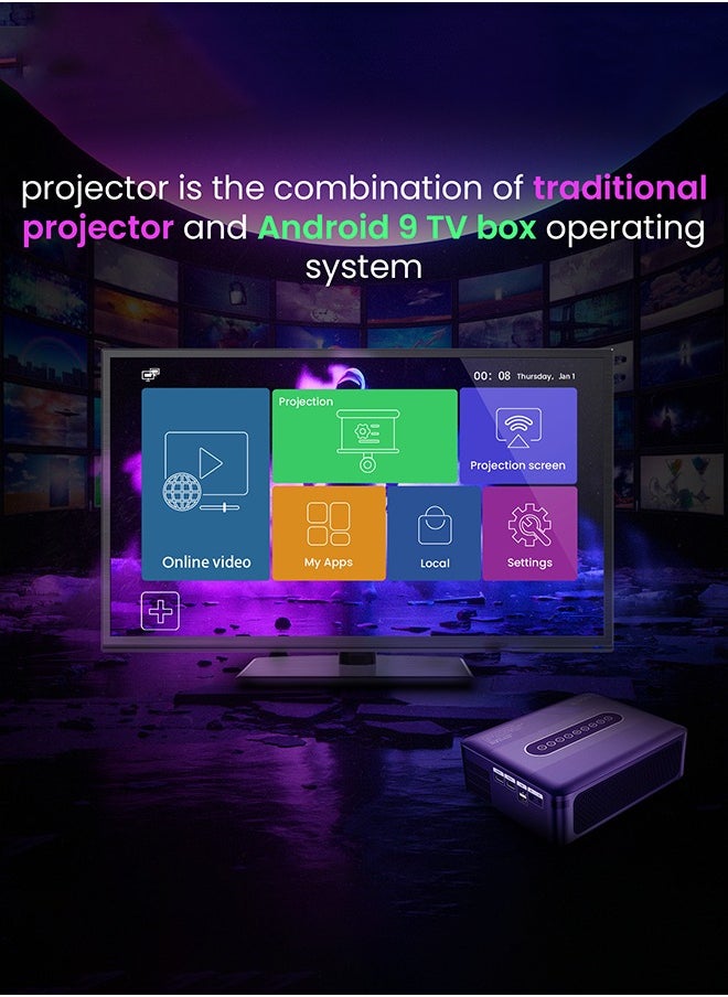 Xnano - [1080P 4K/8K Support] Projector with 5G WIFI and Bluetooth, 12000lux Outdoor Movie Projector, Portable Theater Projector Compatible with iPhone/Android/TV Stick/HDMI/USB/Laptop/DVD/PS5 - Image 1