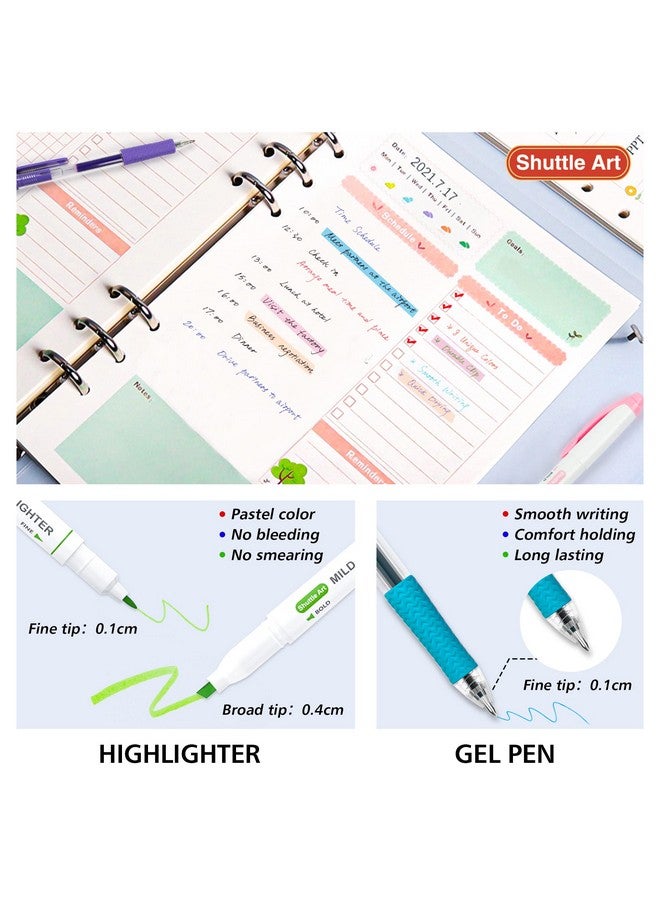 Shuttle Art 20 Pack Journaling Kit,10 Colors Dual Tip Highlighters And 10 Colors Retractable Gel Ink Pens,Perfect For Kids And Adults Coloring,Underlining, Highlighting, Writing In Office Home&School - Image 3