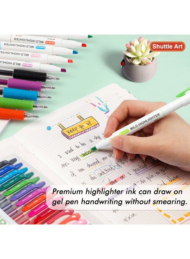 Shuttle Art 20 Pack Journaling Kit,10 Colors Dual Tip Highlighters And 10 Colors Retractable Gel Ink Pens,Perfect For Kids And Adults Coloring,Underlining, Highlighting, Writing In Office Home&School - Image 5