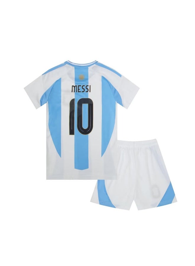 ميسي 2025 الأرجنتين الرئيسية لكرة القدم رياضية # 10 ميسي كرة القدم جيرسي مجموعة تي شيرتات قصيرة للأطفال حجم هدية للجماهير والأصدقاء - Image 1