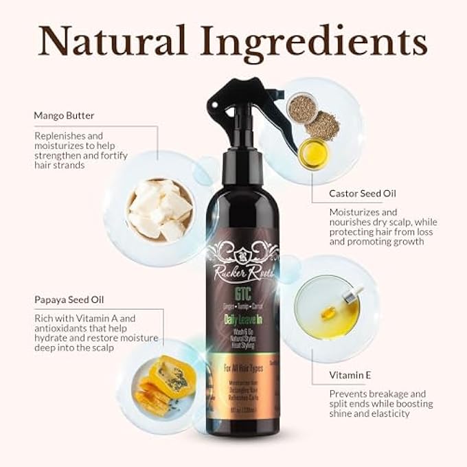 Rucker Roots DAILY LEAVE IN CONDITIONING SPRAY |REFRESHES CURLS| MOISTURIZES HAIR| - Image 3