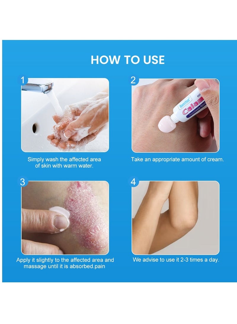 Sumifun Extra Strength Calamine Psoriasis Ointment, Promote Skin Health Relieve Psoriasis, Eczema and Urticaria Relieve Skin Itching & Inflammation 20g - Image 3