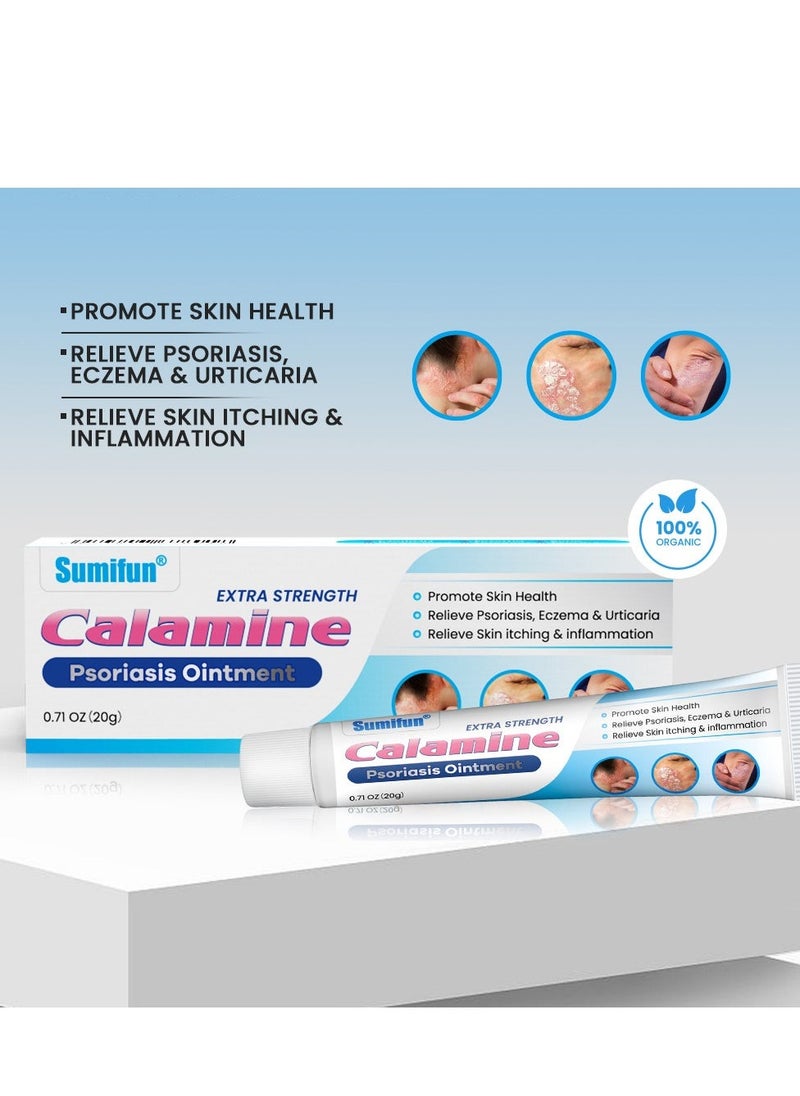 Sumifun Extra Strength Calamine Psoriasis Ointment, Promote Skin Health Relieve Psoriasis, Eczema and Urticaria Relieve Skin Itching & Inflammation 20g - Image 4