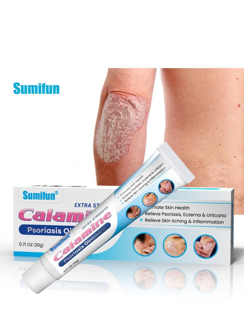 Sumifun Extra Strength Calamine Psoriasis Ointment, Promote Skin Health Relieve Psoriasis, Eczema and Urticaria Relieve Skin Itching & Inflammation 20g - Image 1