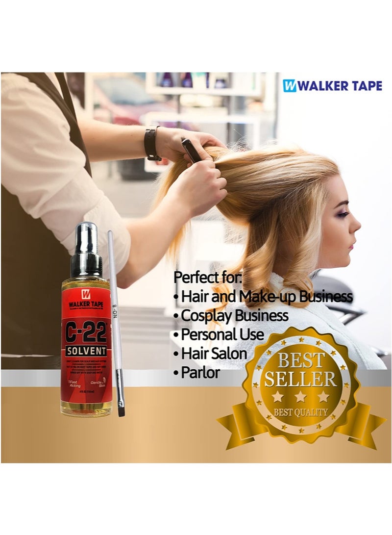 Walker Tape 2Pcs Wig Tape Stickers and Wig Adhesive Remover Kit，Used for lace wigs and hairpieces（36pcs x 2 Bag+118ml） - Image 3