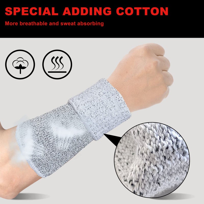 Evridwear Arm Protectors for Thin Skin and Bruising Cut Resistant Arm Sleeves Arm Guards Protective Sleeves for Men Women, 2 Pairs without Thumb Hole S/M - Image 3