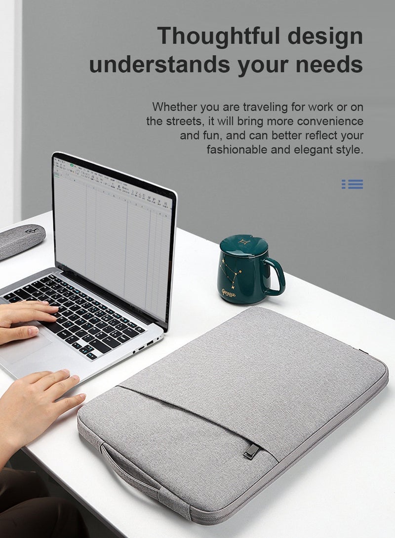 Laptop Sleeve for 13.3-Inch MacBook Air/Pro, 14-Inch MacBook Pro M4 / M3 / M2 / M1 2021-2024, 13-13.6 Inch Notebook, Waterproof Shock Resistant Bag Case with Accessory Pocket (Dark Grey) - Image 5