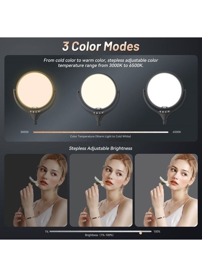 KDD - Full Screen Key Light for Streaming, Led Video Recording Lighting with Stand and Phone Holder, Professional Ring Light Kit with Stepless Dimming for Photography/Game Streaming/Makeup/TikTok/YouTube - Image 1
