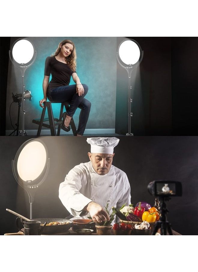 KDD - Full Screen Key Light for Streaming, Led Video Recording Lighting with Stand and Phone Holder, Professional Ring Light Kit with Stepless Dimming for Photography/Game Streaming/Makeup/TikTok/YouTube - Image 1