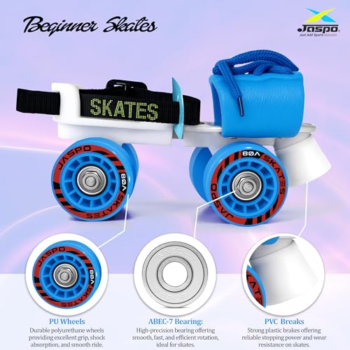 jaspo Kids G-Force Adjustable Junior Roller Skates Blue (Up To 5 Years Age Groupoutdoor Wheel) - Image 3