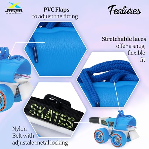jaspo Kids G-Force Adjustable Junior Roller Skates Blue (Up To 5 Years Age Groupoutdoor Wheel) - Image 2