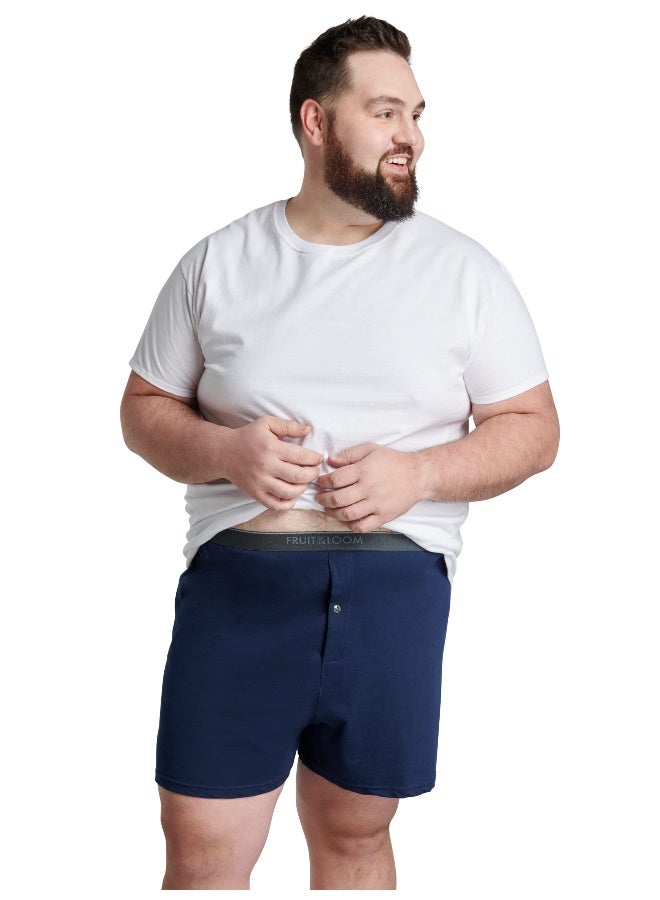 FRUIT OF THE LOOM Fruit of the Loom Mens TagFree Boxer Shorts Knit Woven Big Man 6 Pack Assorted Colors 3XLarge Big Man Boxer Shorts  - Image 2