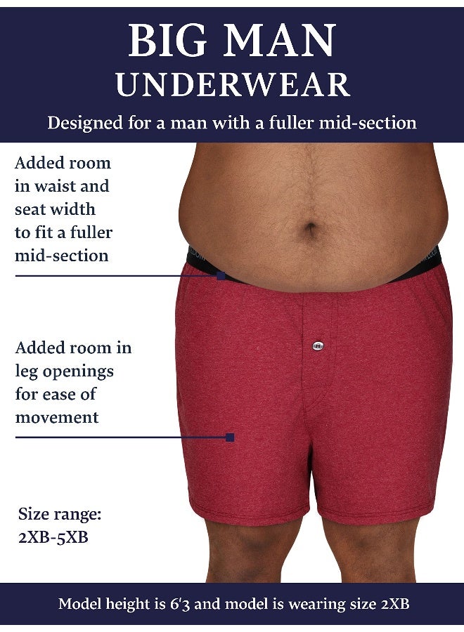 FRUIT OF THE LOOM Fruit of the Loom Mens TagFree Boxer Shorts Knit Woven Big Man 6 Pack Assorted Colors 3XLarge Big Man Boxer Shorts  - Image 3
