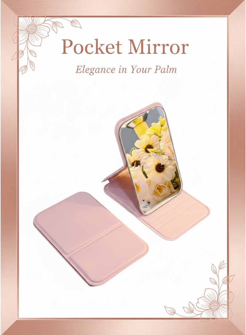 Ucanbe Pocket Mirror, Portable Folding Compact Makeup Mirror for Quick Touch-ups On the Go - Image 1