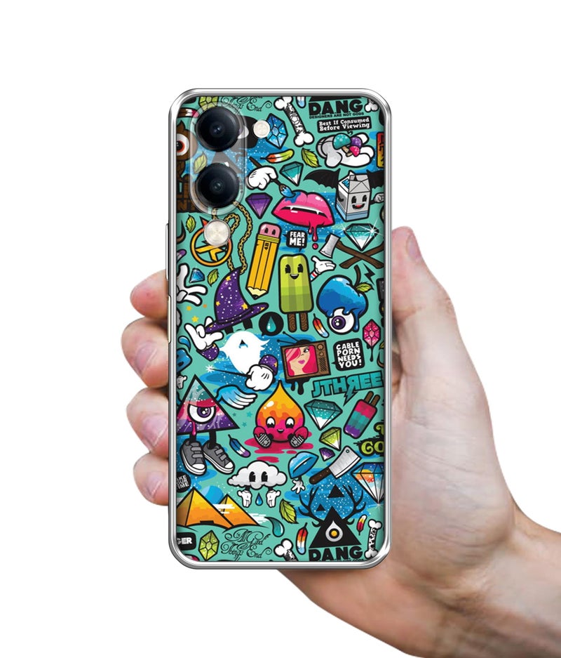 Casotec Crazy Design Printed Silicon Soft TPU Back Case Cover for Vivo Y04 4G / Y19e 4G / Y19 5G / Y29s 5G / T4 Lite 5G / iQOO Z10 Lite 5G - Image 3