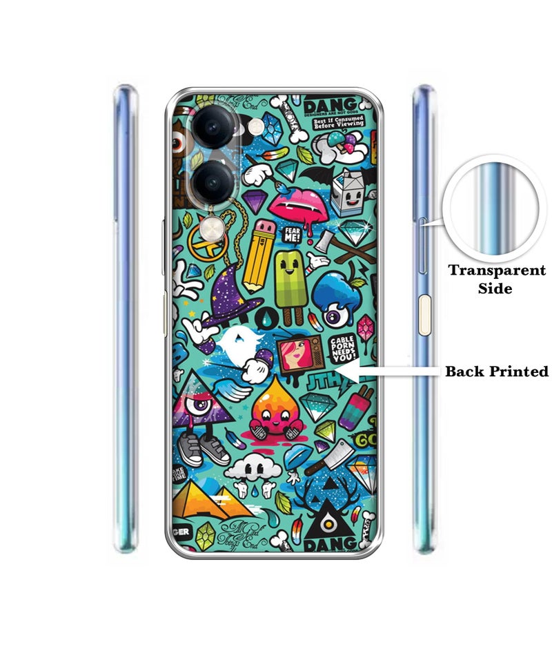 Casotec Crazy Design Printed Silicon Soft TPU Back Case Cover for Vivo Y04 4G / Y19e 4G / Y19 5G / Y29s 5G / T4 Lite 5G / iQOO Z10 Lite 5G - Image 2