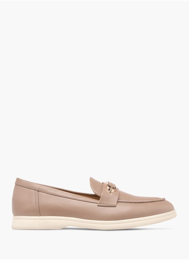 Flora Bella By Shoexpress - Women Solid Slip-On Loafers with Metallic Accent Detail - Image 1