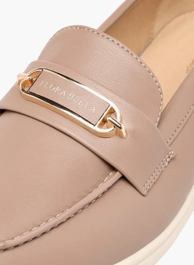 فلورا بيلا من شو إكسبرس Women Solid Slip-On Loafers with Metallic Accent Detail