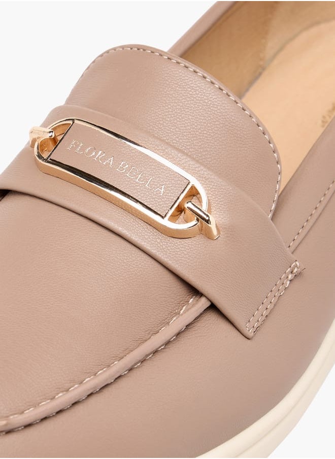 Flora Bella By Shoexpress - Women Solid Slip-On Loafers with Metallic Accent Detail - Image 1