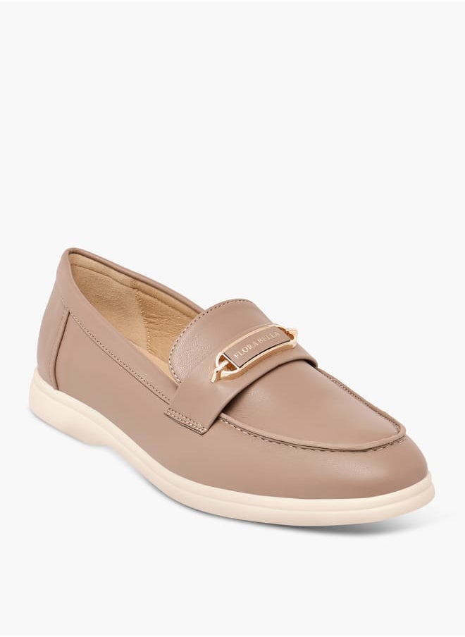Flora Bella By Shoexpress - Women Solid Slip-On Loafers with Metallic Accent Detail - Image 1