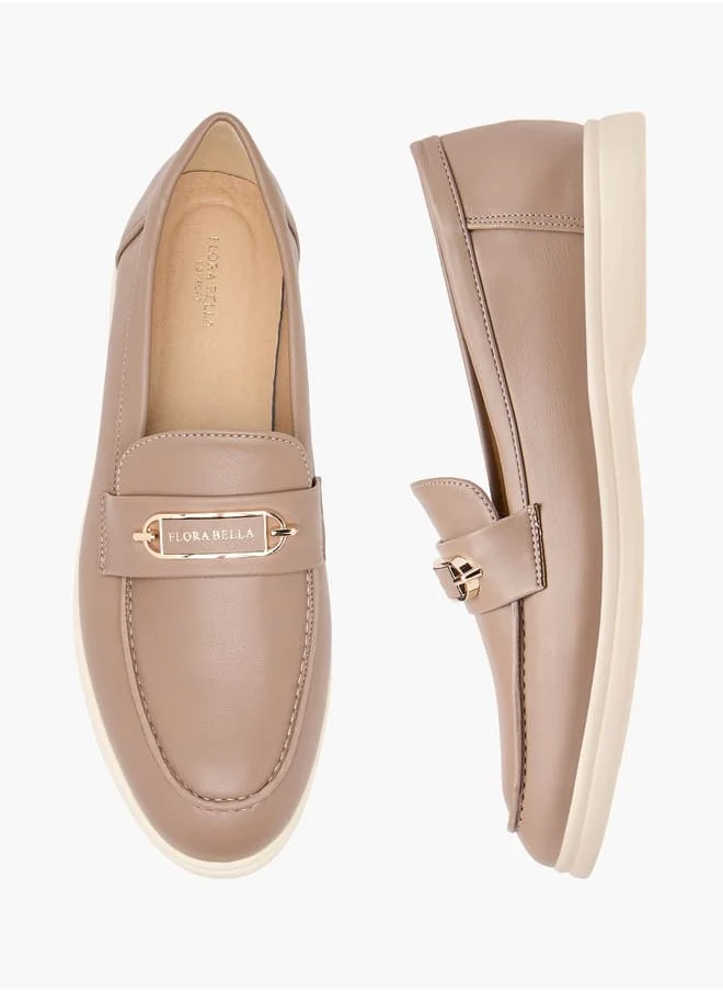 فلورا بيلا من شو إكسبرس Women Solid Slip-On Loafers with Metallic Accent Detail