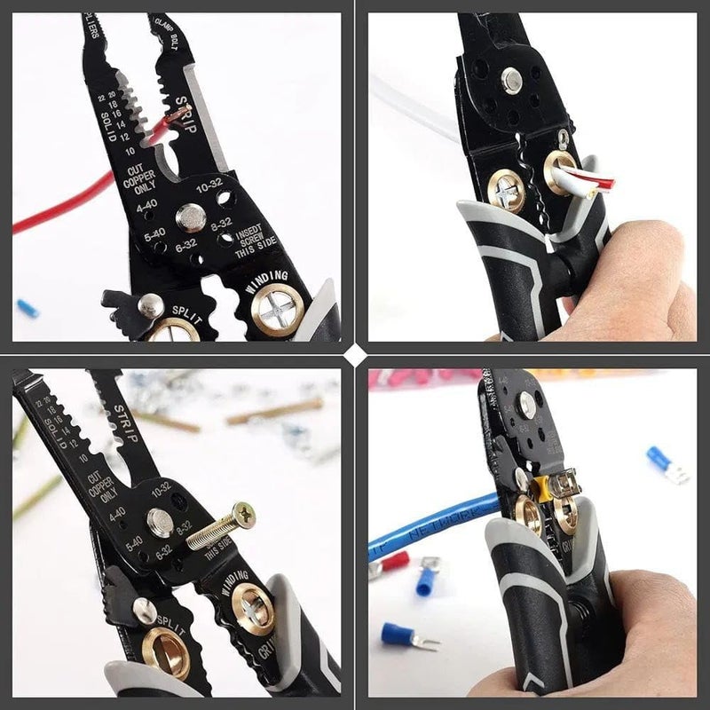 LESIGE 9in1 Wire Cutter MultiFunction Wire Stripper Tool 9in1 Wire Cutter Stripper Crimper Stripping Cutting and Professional Wiring Tool for Electricians and DIY Enthusiasts - Image 3